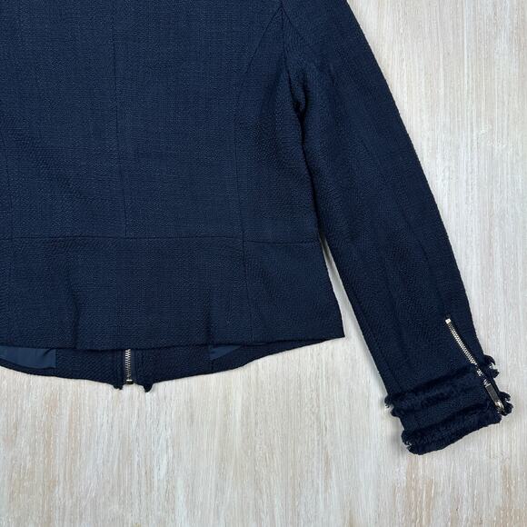 NWT Premise Navy Night Life Tweed Full Zip Preppy Chic Office Blazer Jacket 4 - Picture 8 of 13